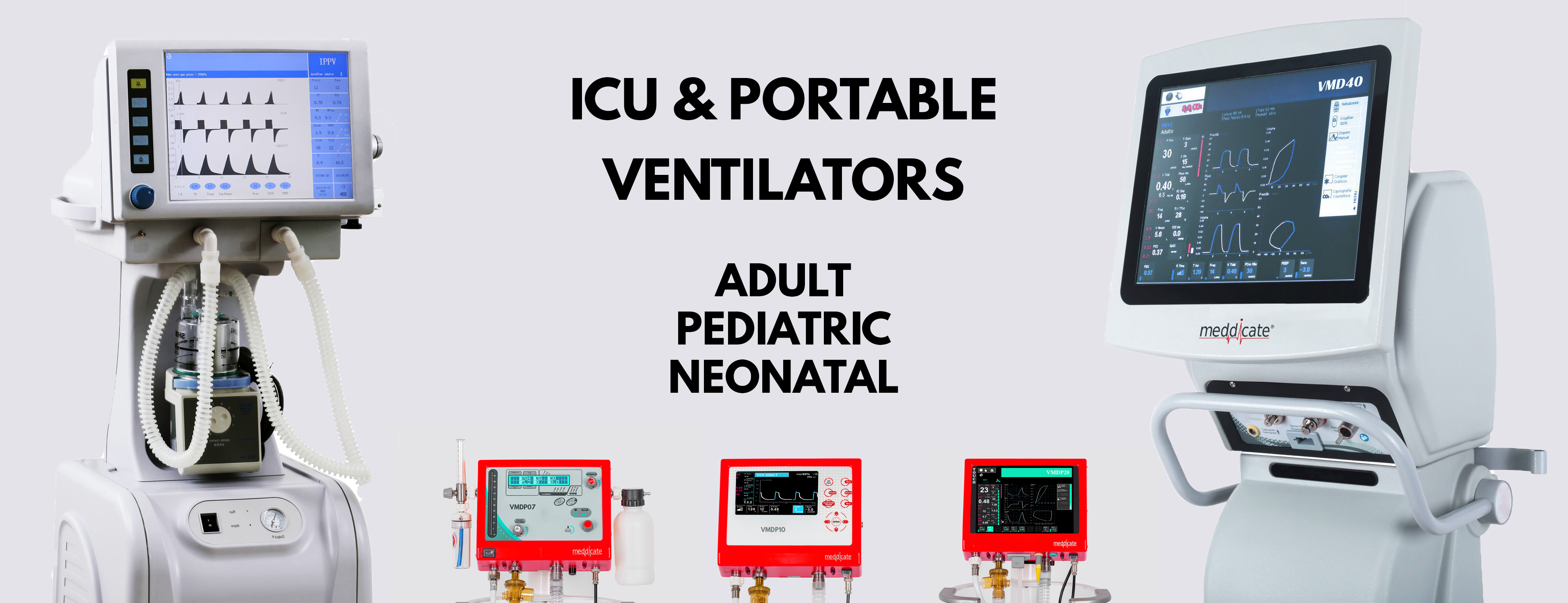 ICU and portable ventilator support equipment